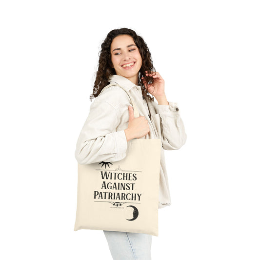 "Witches Against Patriarchy" Cotton Canvas Tote Bag