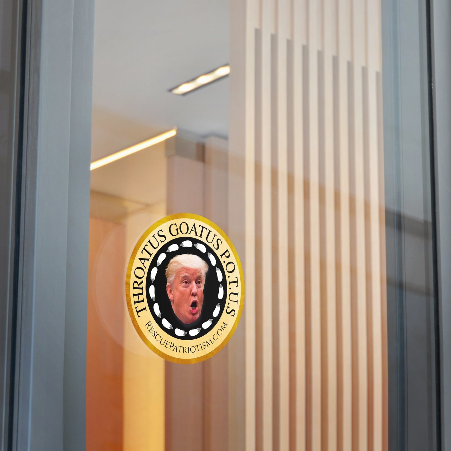 "Throatus Goatus POTUS" 3" or 5" Round Vinyl Sticker