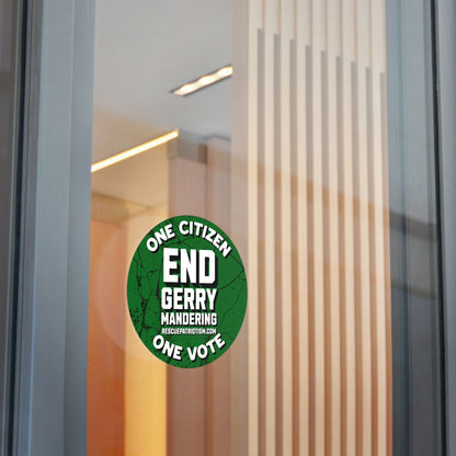 "End Gerrymandering - One Citizen - One Vote" 3" or 5" Round Vinyl Sticker