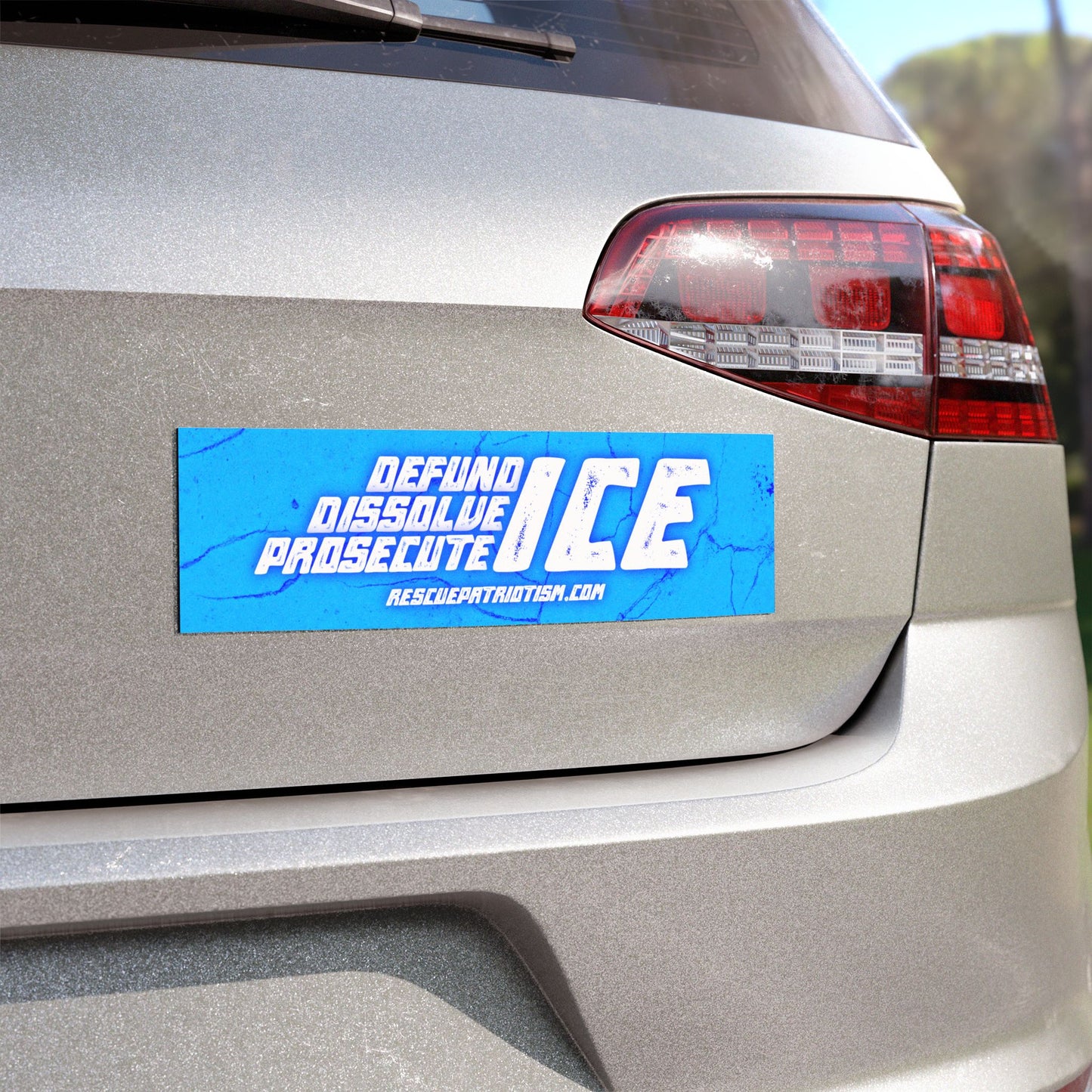 "Defund Dissolve Prosecute ICE" 10"x3" Bumper Magnet