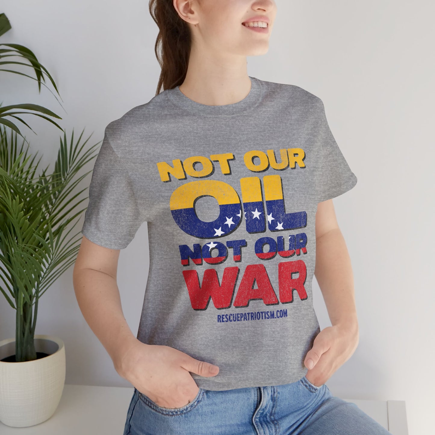 "Not Our Oil Not Our War" Unisex Jersey Short Sleeve Tee