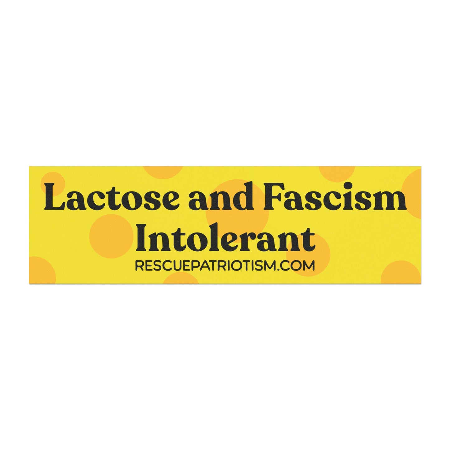 "Lactose and Fascism Intolerant" 10"x3" Bumper Magnet