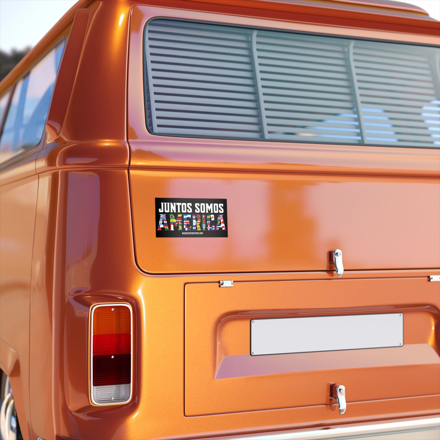 "Juntos Somos America" 7.5"x3.75" Bumper Sticker