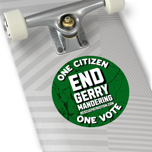 "End Gerrymandering - One Citizen - One Vote" 3" or 5" Round Vinyl Sticker