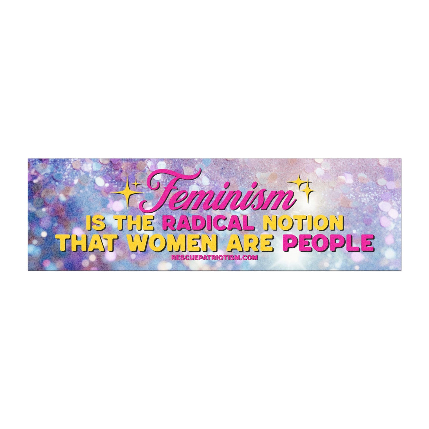 "Feminism is The Radical Notion that Women Are People" 10"x3" Bumper Magnet