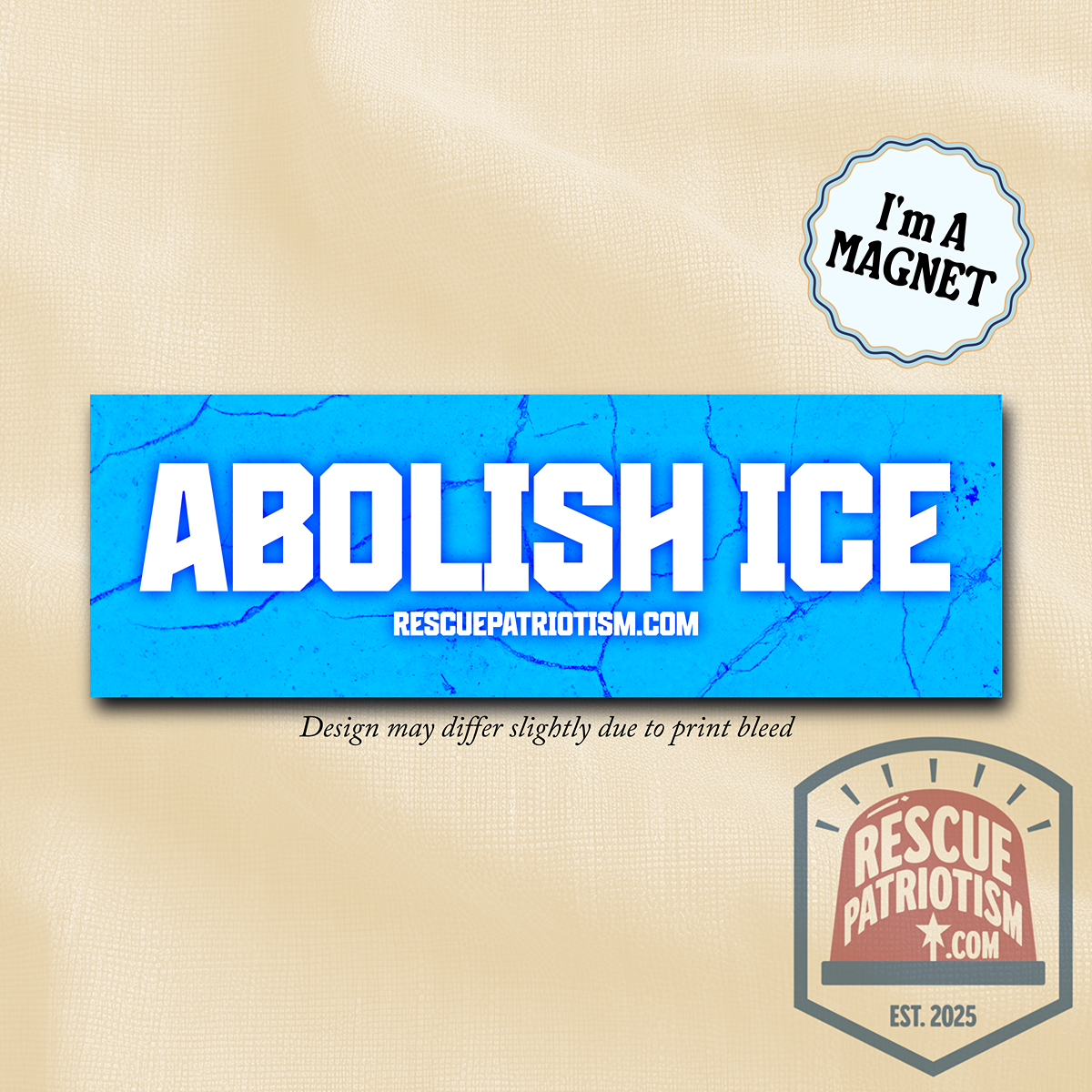 "ABOLISH ICE" 10"x3" Bumper Magnet