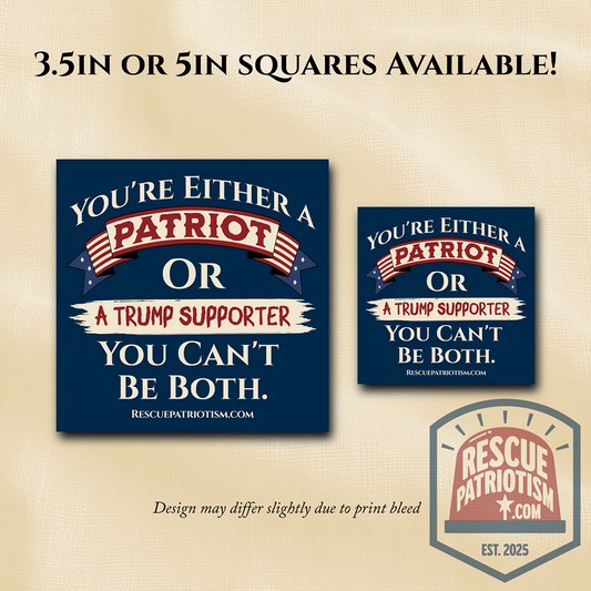 "You're Either A Patriot Or A Trump Supporter" Square Vinyl Sticker