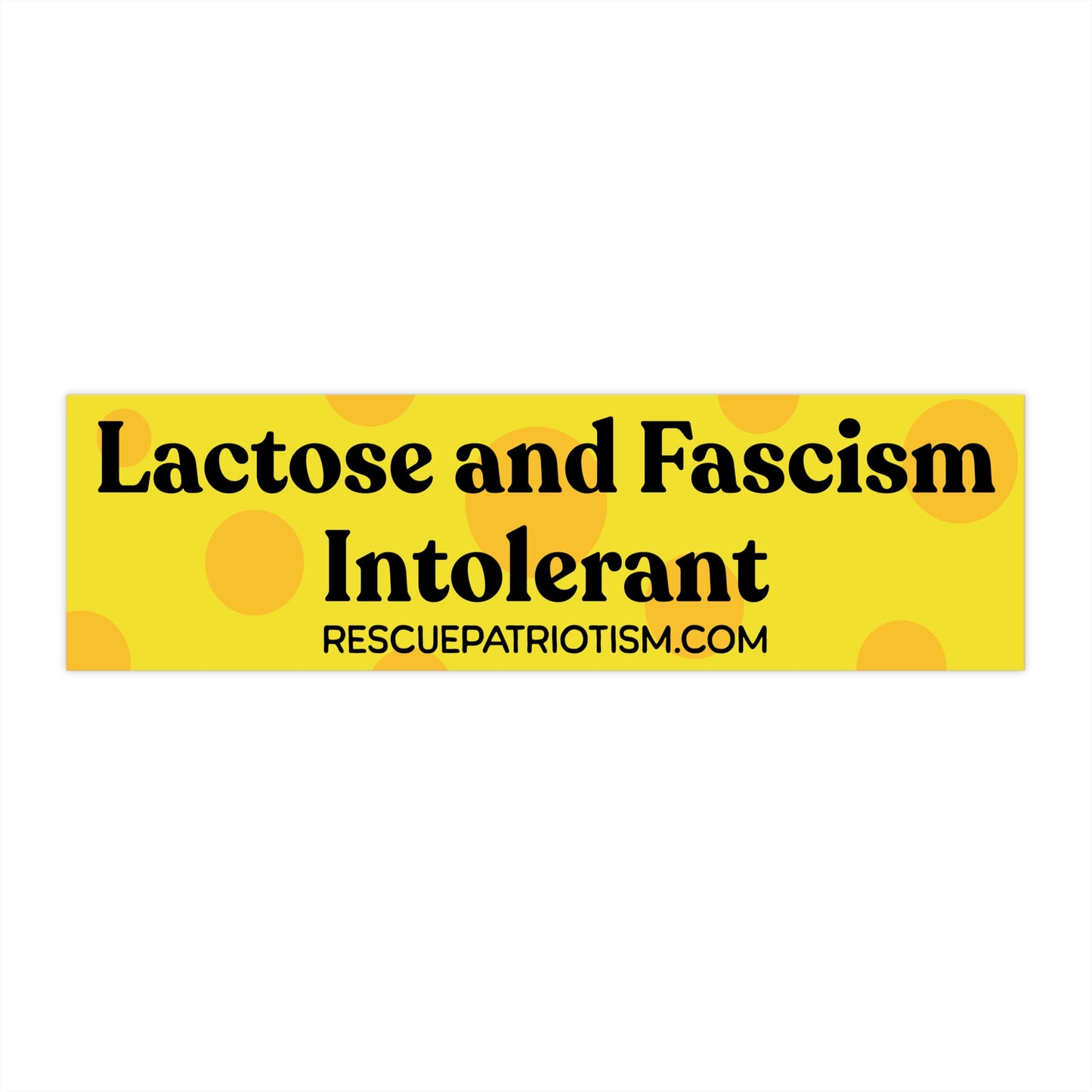 "Lactose and Fascism Intolerant" 11"x3" Bumper Sticker