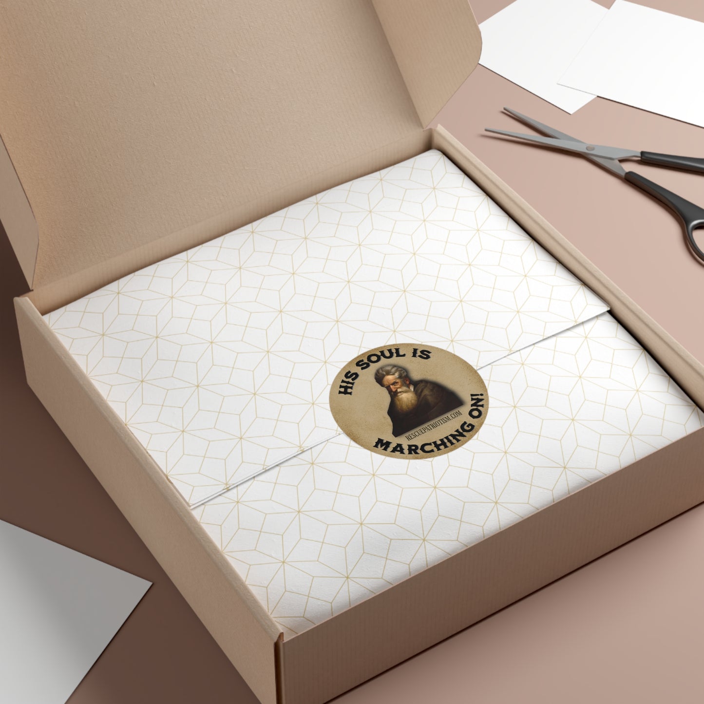 John Brown "His Soul is Marching On!" 3" or 5" Round Vinyl Sticker