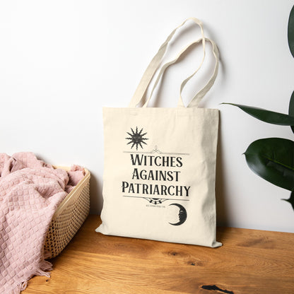 "Witches Against Patriarchy" Cotton Canvas Tote Bag
