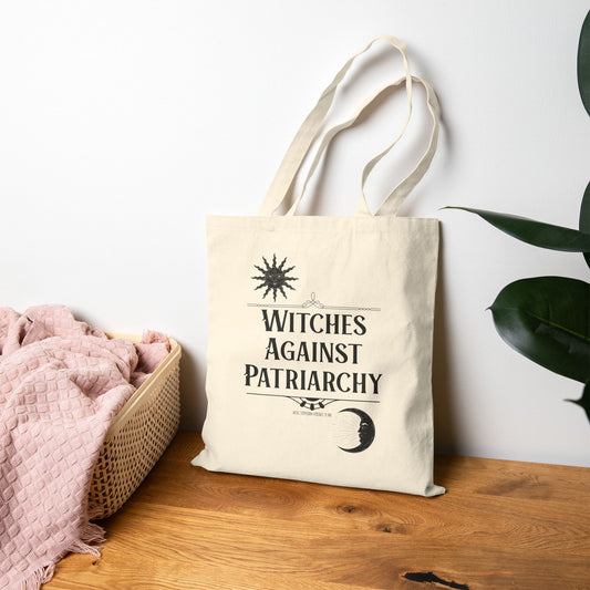 "Witches Against Patriarchy" Cotton Canvas Tote Bag