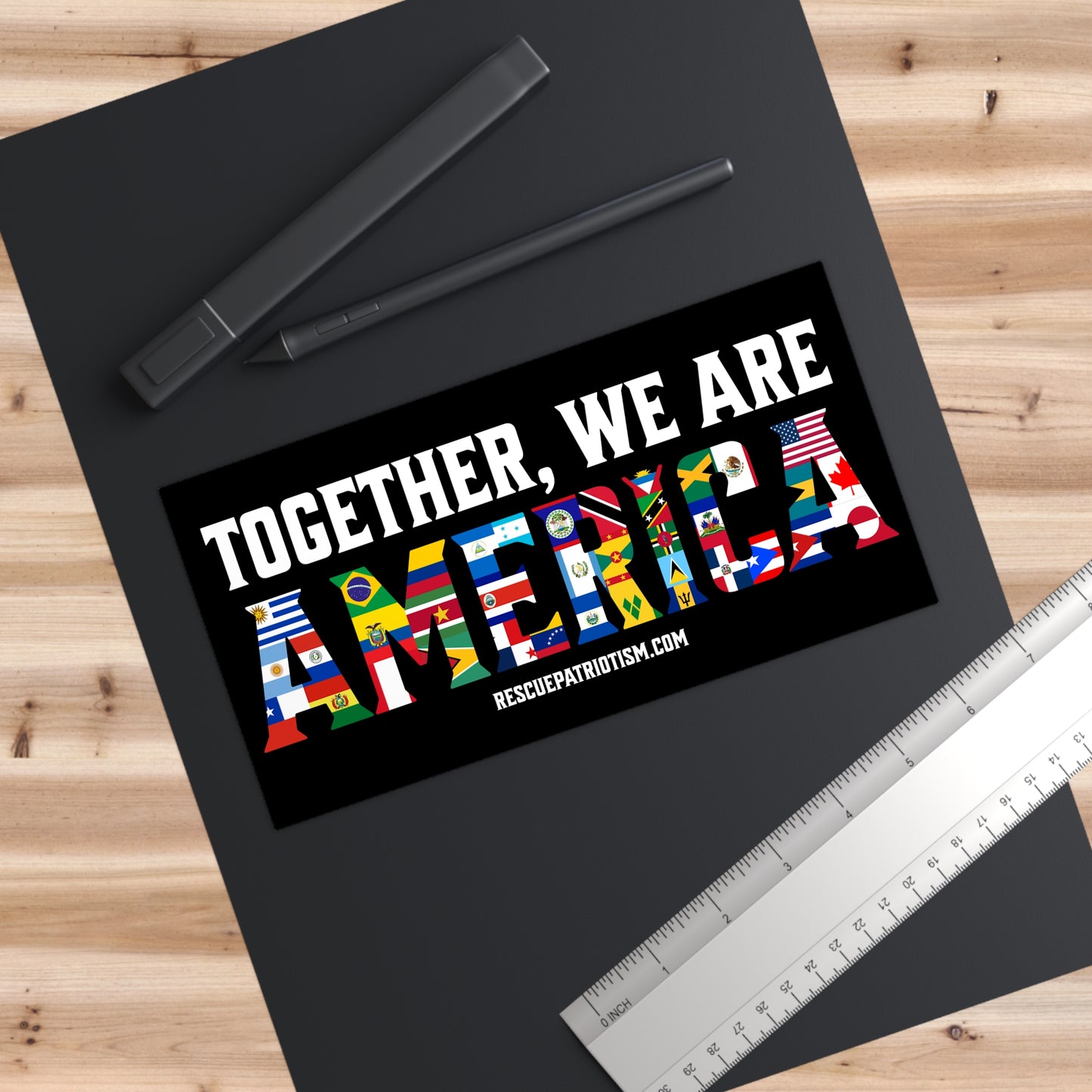 "Together, We Are America" 7.5"x3.75" Bumper Sticker