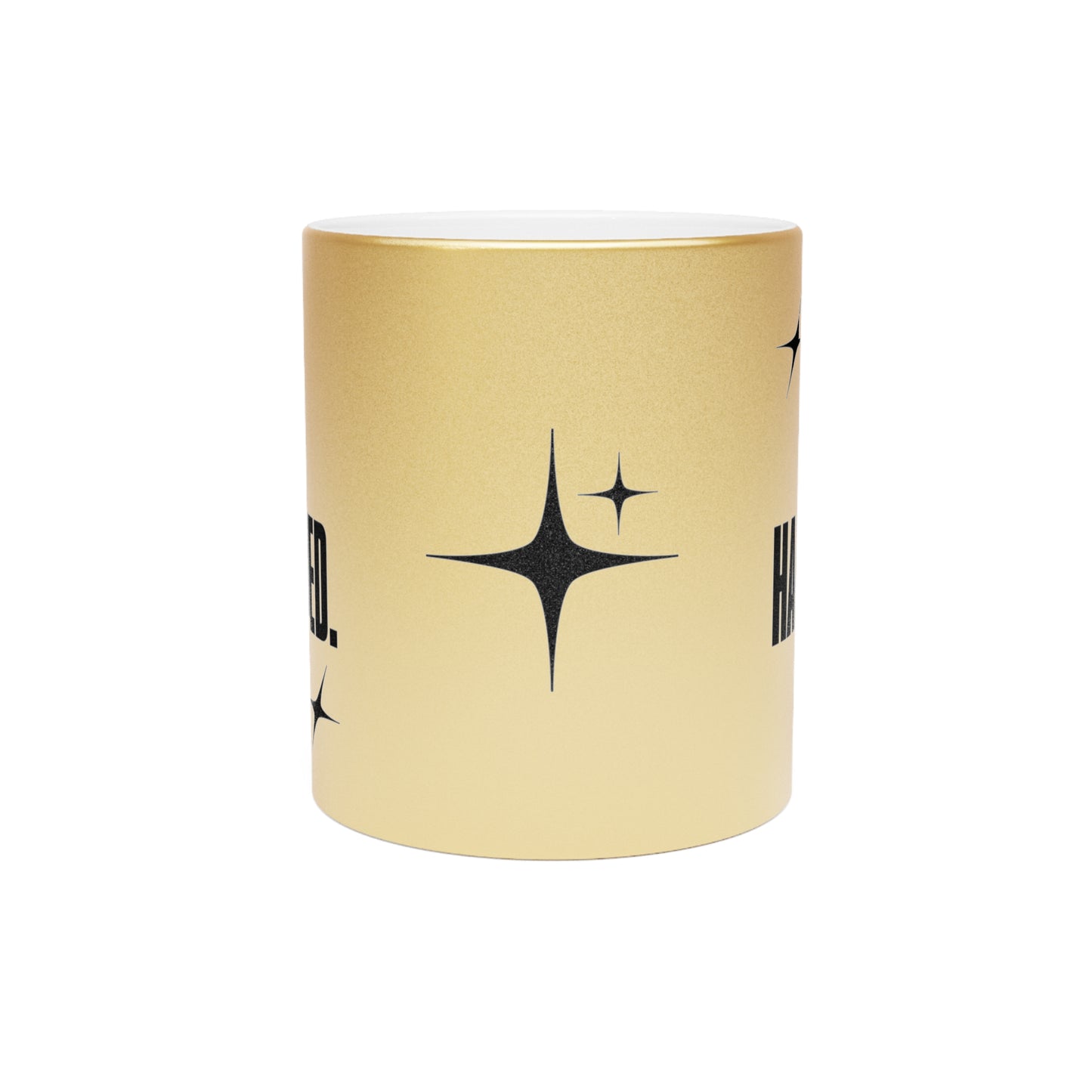 "It Happened." Gold Metallic Mug, 11 oz